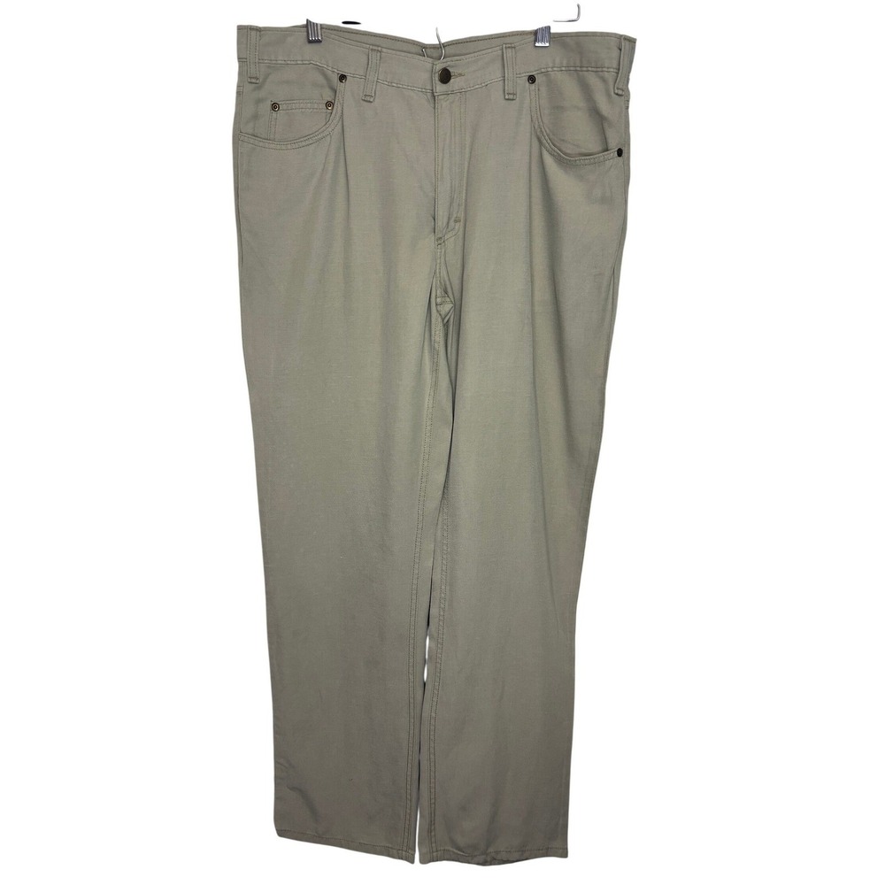 Bills Khakis Mens 37x32 Pants Tencel Linen Blend Straight Leg Tan Duct SS32 USA
